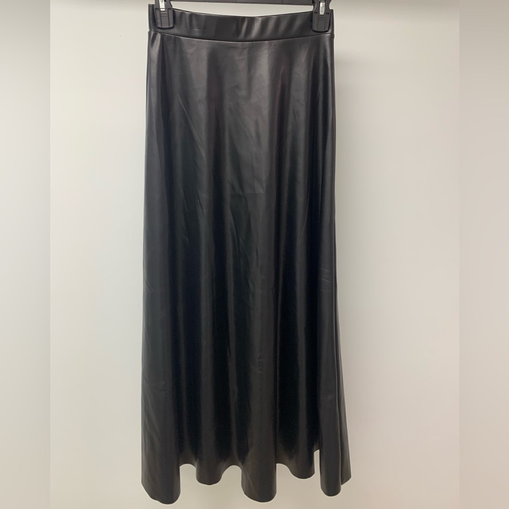 Black leather skirt